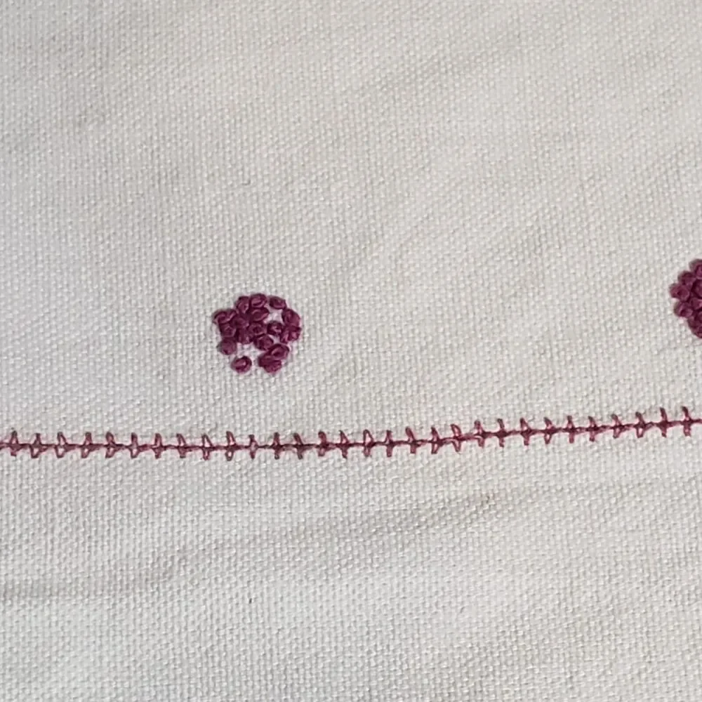 VINTAGE TABLE RUNNER CORN FLOWER GARDEN EMBROIDERED DRESSER SCARF ESTATE MCM